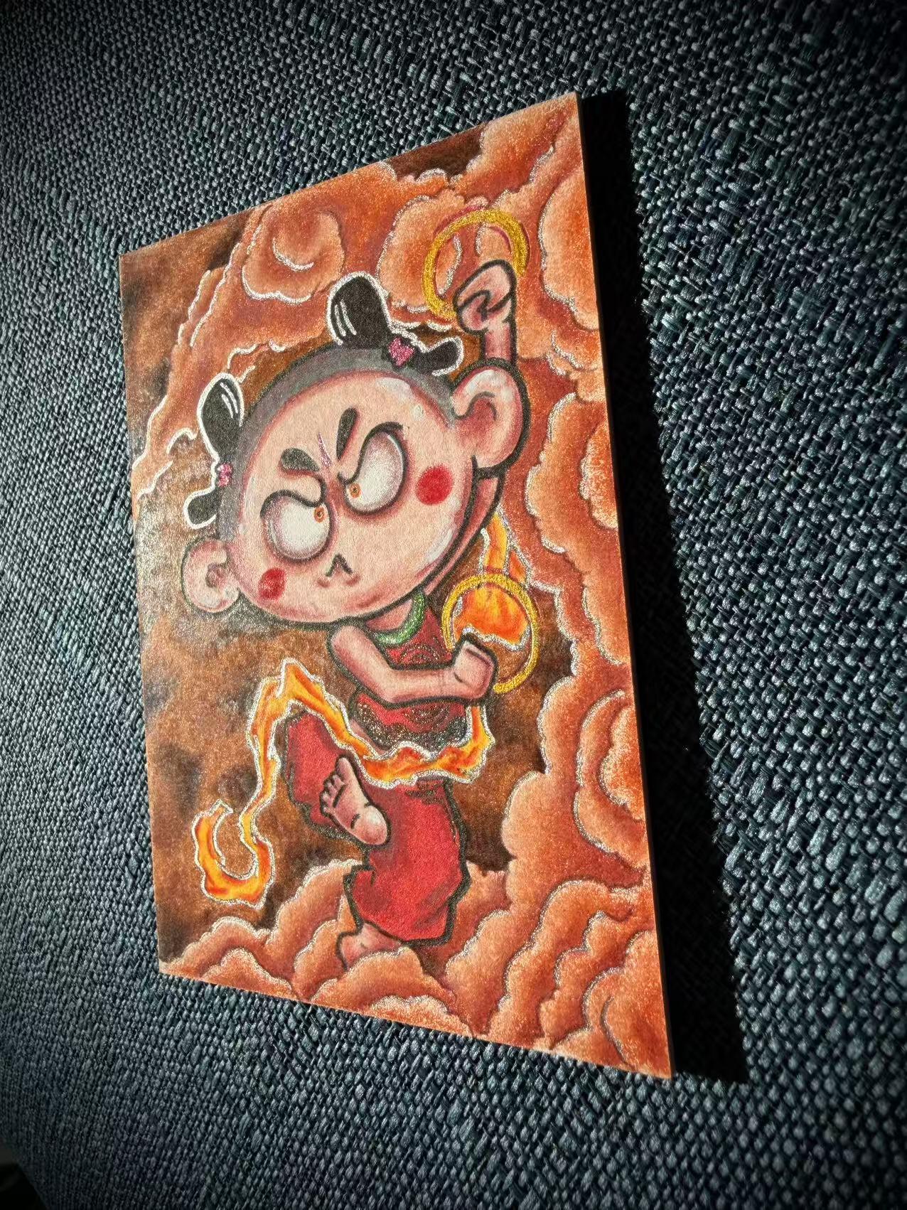 天玑星卡拍第171期《2.12周四截拍年前最后一场》持续收拍收评中 满赠卡需备注 【手绘卡】居子 哪吒 手绘卡