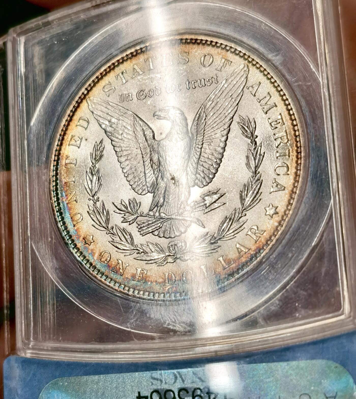 “福币呈祥”新年甄品场（直播拍卖）甄臻铺-世界币章拍卖（第50期），送拍享返佣金等优惠多多 ANACS-MS64 1887年美国摩根，老盒子，环彩极美