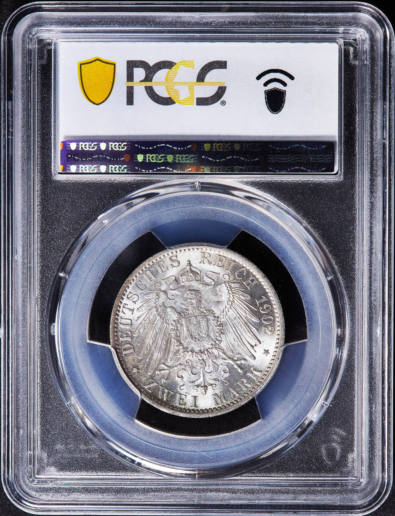 【俄甄集藏】马年新春第一拍 2026年(048)02-25星期三 晚 19:30 全场包邮 德国普鲁士1901年威廉二世A版2马克银币，PCGS MS64，转光品相，流通版2马克MS少见