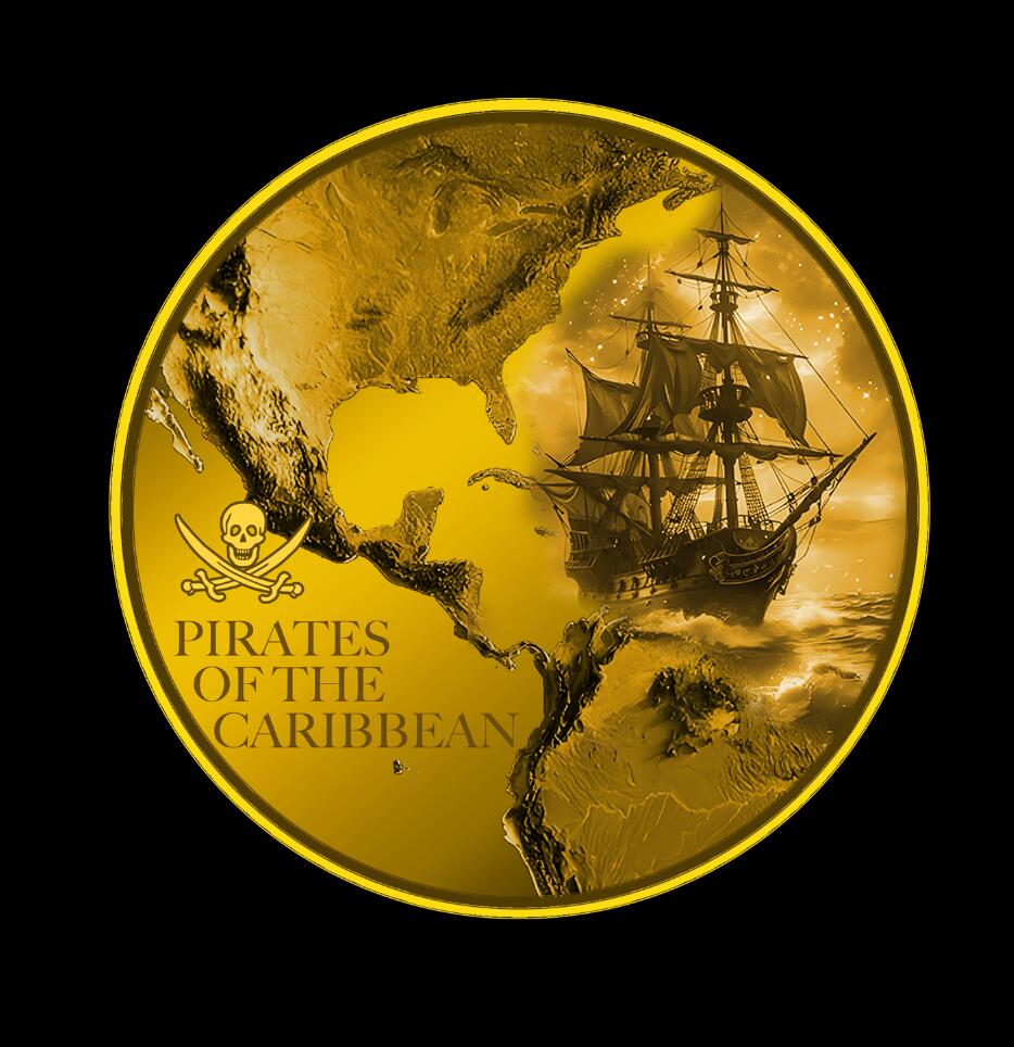 【币将精彩】世界钱币马年新春拍卖（2026-2-22） 2026年加勒比海盗特朗普纪念章，材质为合金镀金，直径40毫米，章由《加勒比海盗》影迷俱乐部发行，发行量9999枚。