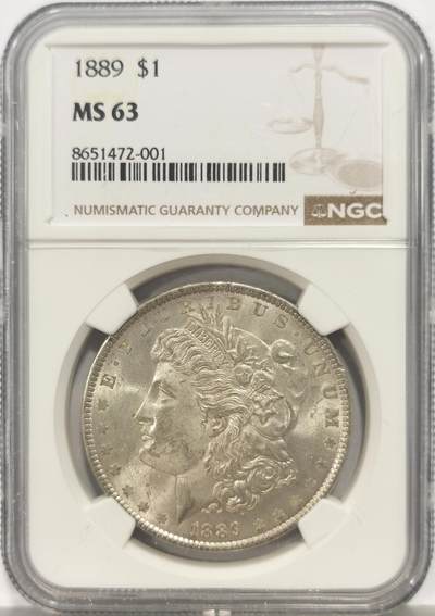 博洋堂蛇年收官专场暨第161期（全场包邮） - NGC MS63 美国1889年摩根1美圆银币