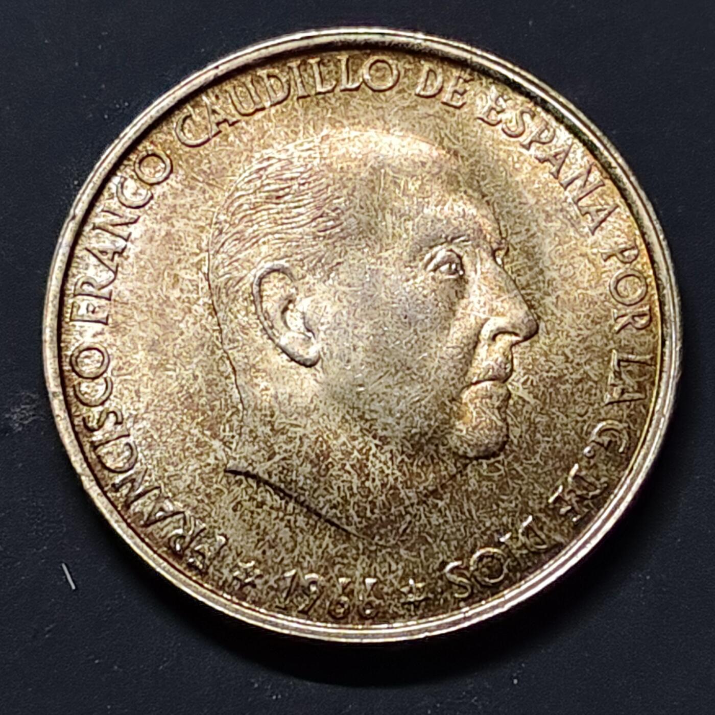 【全场包邮】纯粹捡漏拍503场 西班牙1966年佛朗哥100比塞塔银币【34毫米19克80%】