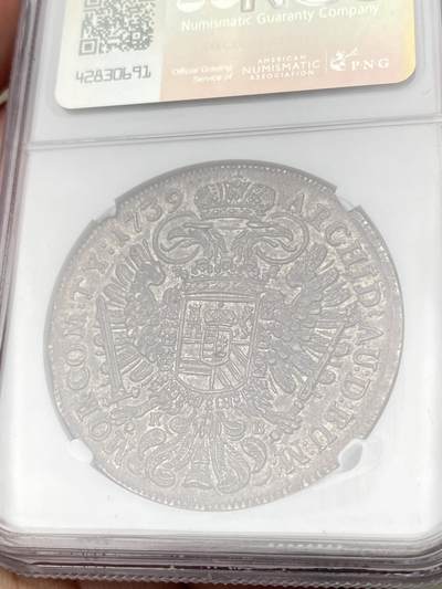 万国钱币拍卖第061期（马年首拍） NGC AU53 1739年神圣罗马帝国查理六世大泰勒 原味深打欧陆酱彩环绕 好品难得年份