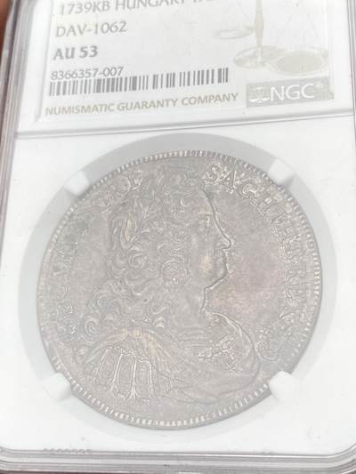 万国钱币拍卖第061期（马年首拍） NGC AU53 1739年神圣罗马帝国查理六世大泰勒 原味深打欧陆酱彩环绕 好品难得年份