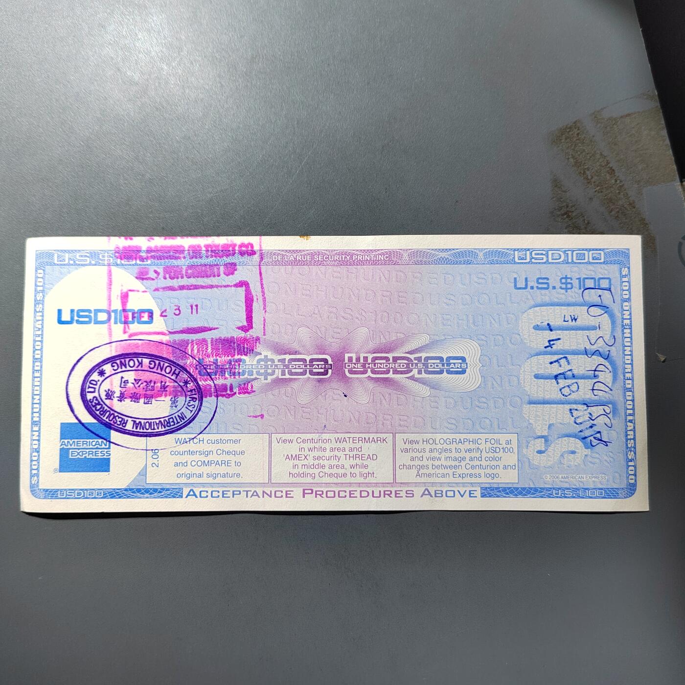 PCAI钱币  19-755  纸币小专场 旅游支票