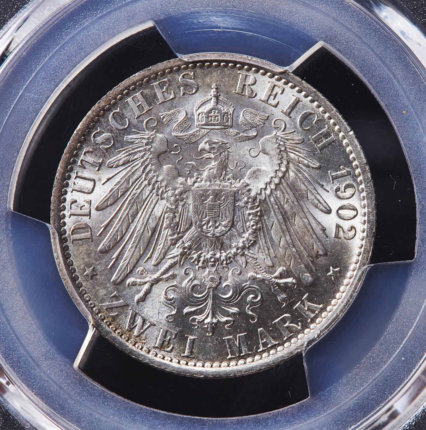 【俄甄集藏】马年新春第一拍 2026年(048)02-25星期三 晚 19:30 全场包邮 德国普鲁士1901年威廉二世A版2马克银币，PCGS MS64，转光品相，流通版2马克MS少见