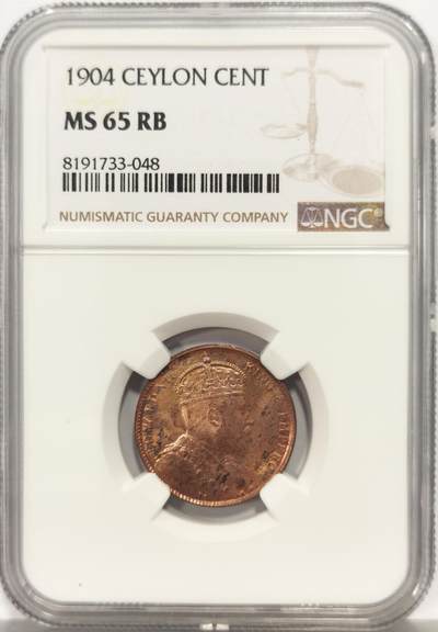 博洋堂蛇年收官专场暨第161期（全场包邮） - NGC MS65RB 英属锡兰1904年1分铜币