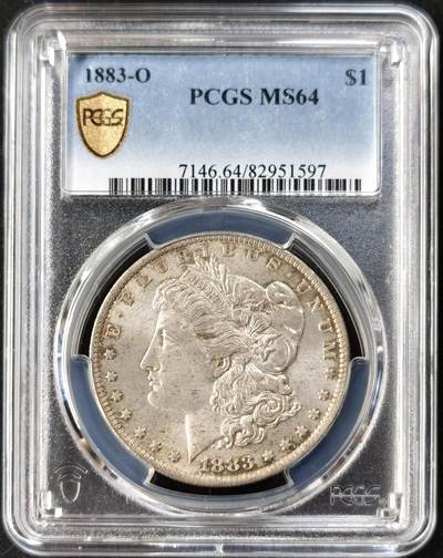 “福币呈祥”新年甄品场（直播拍卖）甄臻铺-世界币章拍卖（第50期），送拍享返佣金等优惠多多 - PCGS-MS64 美国1883年O版摩根一元银币，双面黄油彩