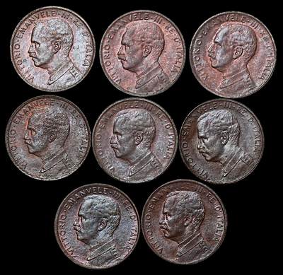 修遠堂世界钱币第105期，马年首拍 - 意大利1分铜币一组，完全未流通