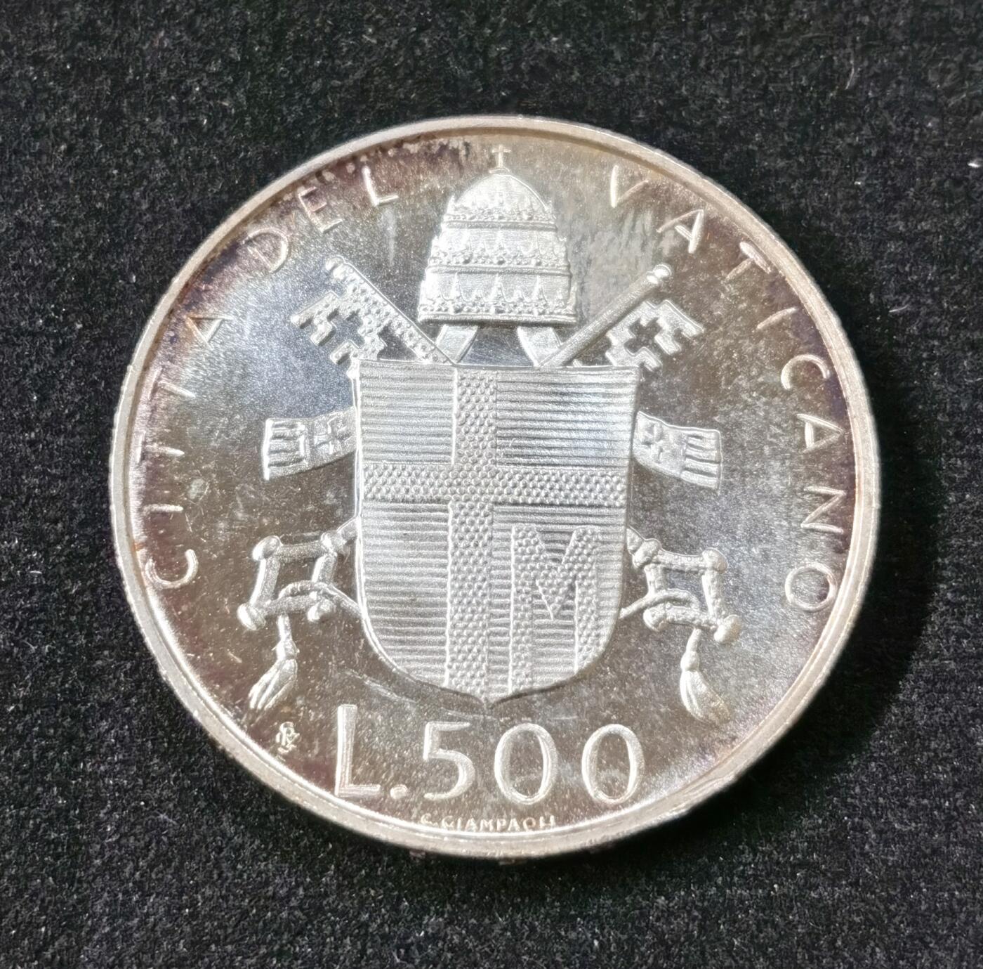 甄臻铺-世界币章拍卖（第51期），送拍享返佣金等优惠多多 梵蒂冈1979年发行的500里拉纪念银币，教皇约翰·保罗二世（Ioannes Paulus II）