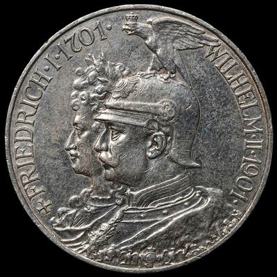 修遠堂世界钱币第105期，马年首拍 - 1901年普鲁士建国200周年5马克大银币