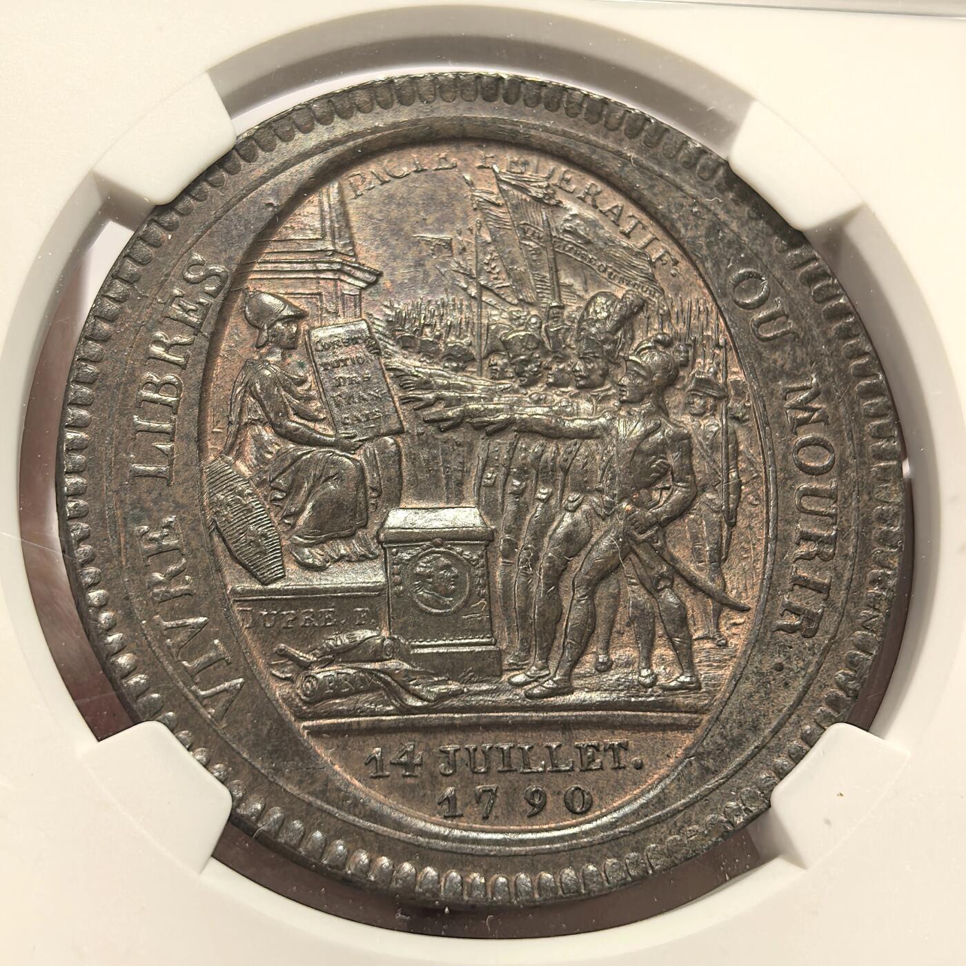 博洋堂蛇年收官专场暨第161期（全场包邮） NGC MS62BN 法国1792年法国大革命5索尔大铜币