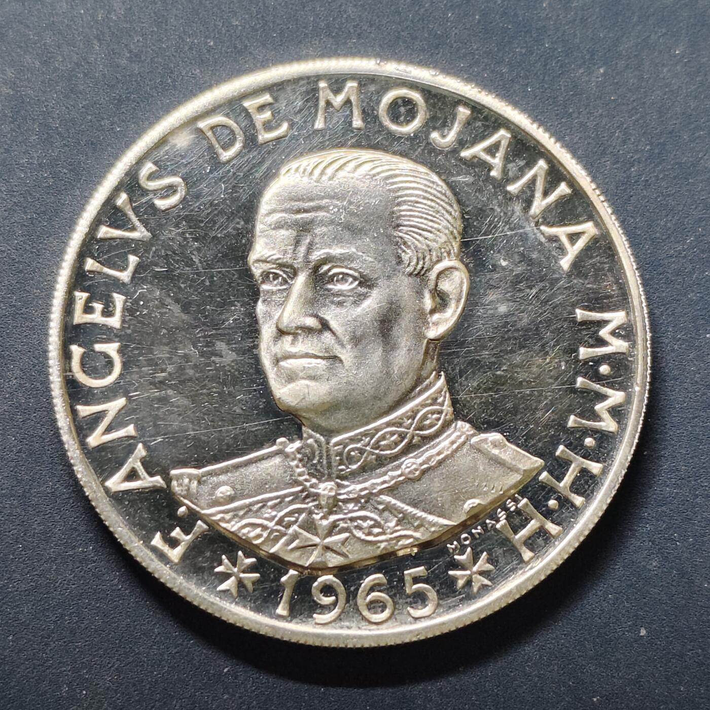 【全场包邮】纯粹捡漏拍503场 【少见】马耳他骑士团1965年2斯库迪精制银币【40毫米24克98.6%】-量6000