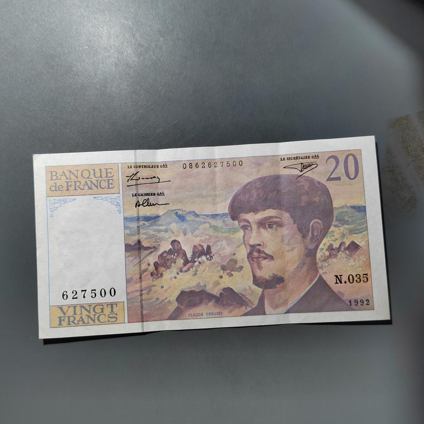 PCAI钱币  25-761  纸币小专场 法国二十