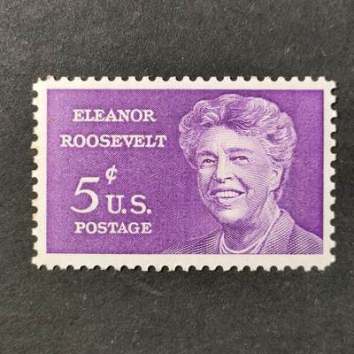 ↓君缘收藏741期☞钱币邮品↓无佣金、可寄存、满30元包邮  - 美国邮票，1963年罗斯福总统夫人·政治家 公共活动家埃莉诺·罗斯福邮票雕刻版1全