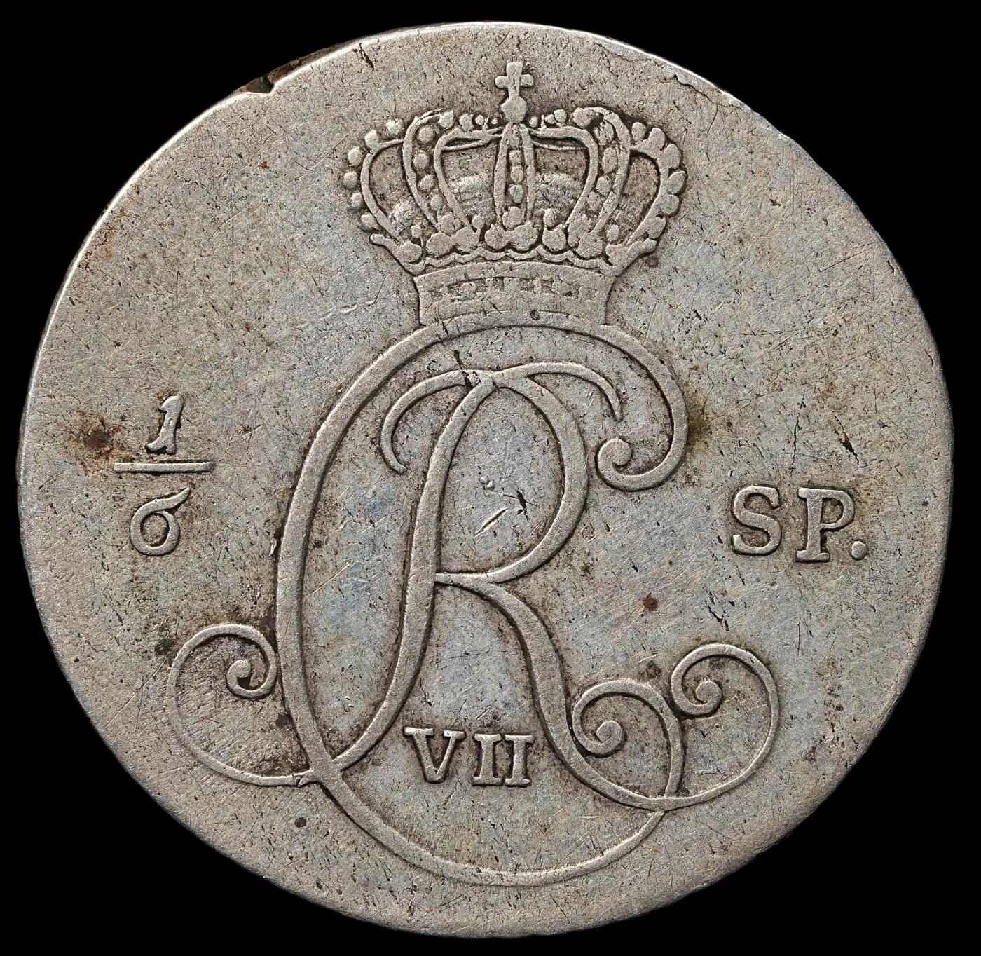 修遠堂世界钱币第105期，马年首拍  1787年石勒苏益格 - 荷尔斯泰因公国10先令银币，6.12g