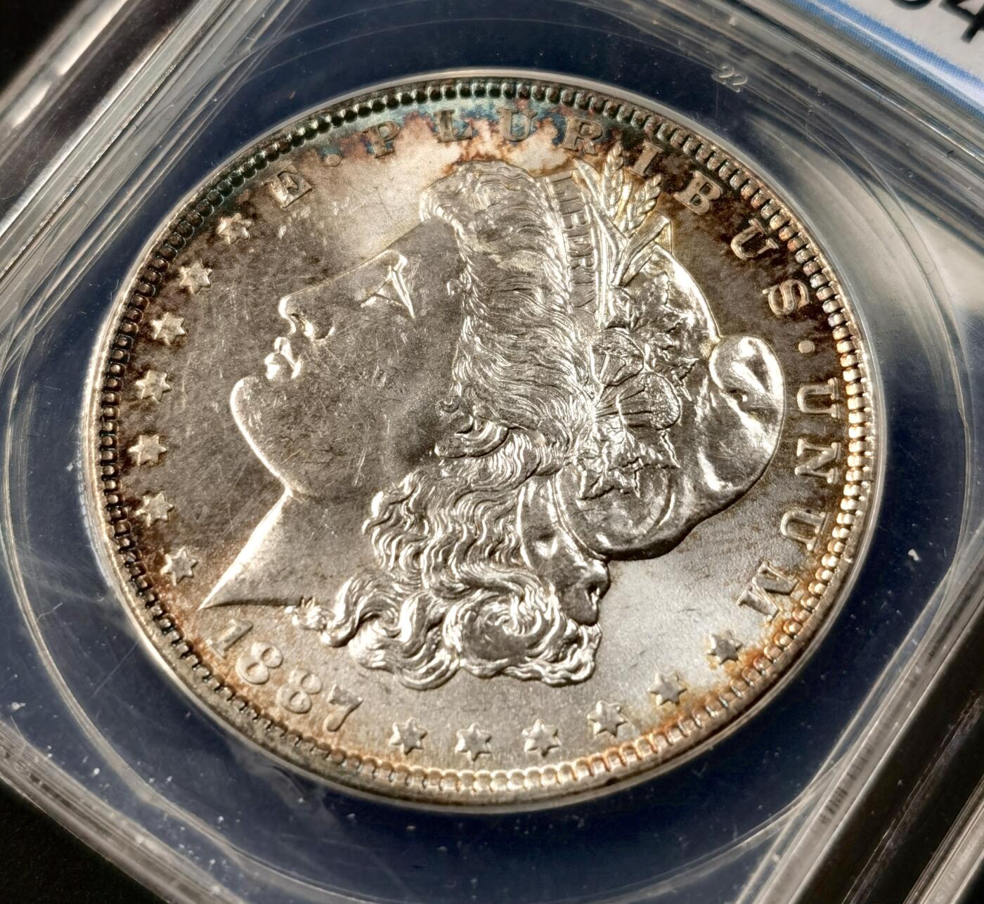 “福币呈祥”新年甄品场（直播拍卖）甄臻铺-世界币章拍卖（第50期），送拍享返佣金等优惠多多 ANACS-MS64 1887年美国摩根，老盒子，环彩极美