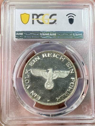 万国钱币拍卖第061期（马年首拍） PCGS MS64 1945年（1989年后铸）德国民族社会主义工人党党首镀银铜制纪念章 喷砂质感深度镜面（原图请私信后台或自行查询官网）