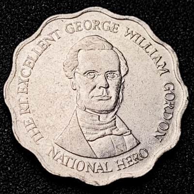 泉币菌-第192场- 除夕专场-新年快乐 本场拍品多 请提前出价（年后发货） - 原光美品 民族英雄 牙买加1999年10圆硬币 24.5毫米 6.0克