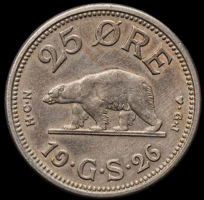 修遠堂世界钱币第105期，马年首拍 - 1926年格陵兰25欧尔