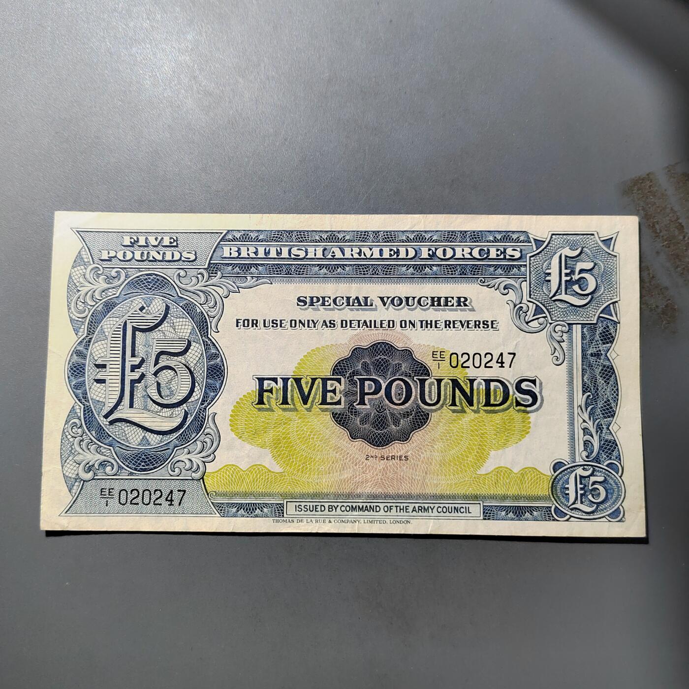 PCAI钱币  25-761  纸币小专场 英国五镑