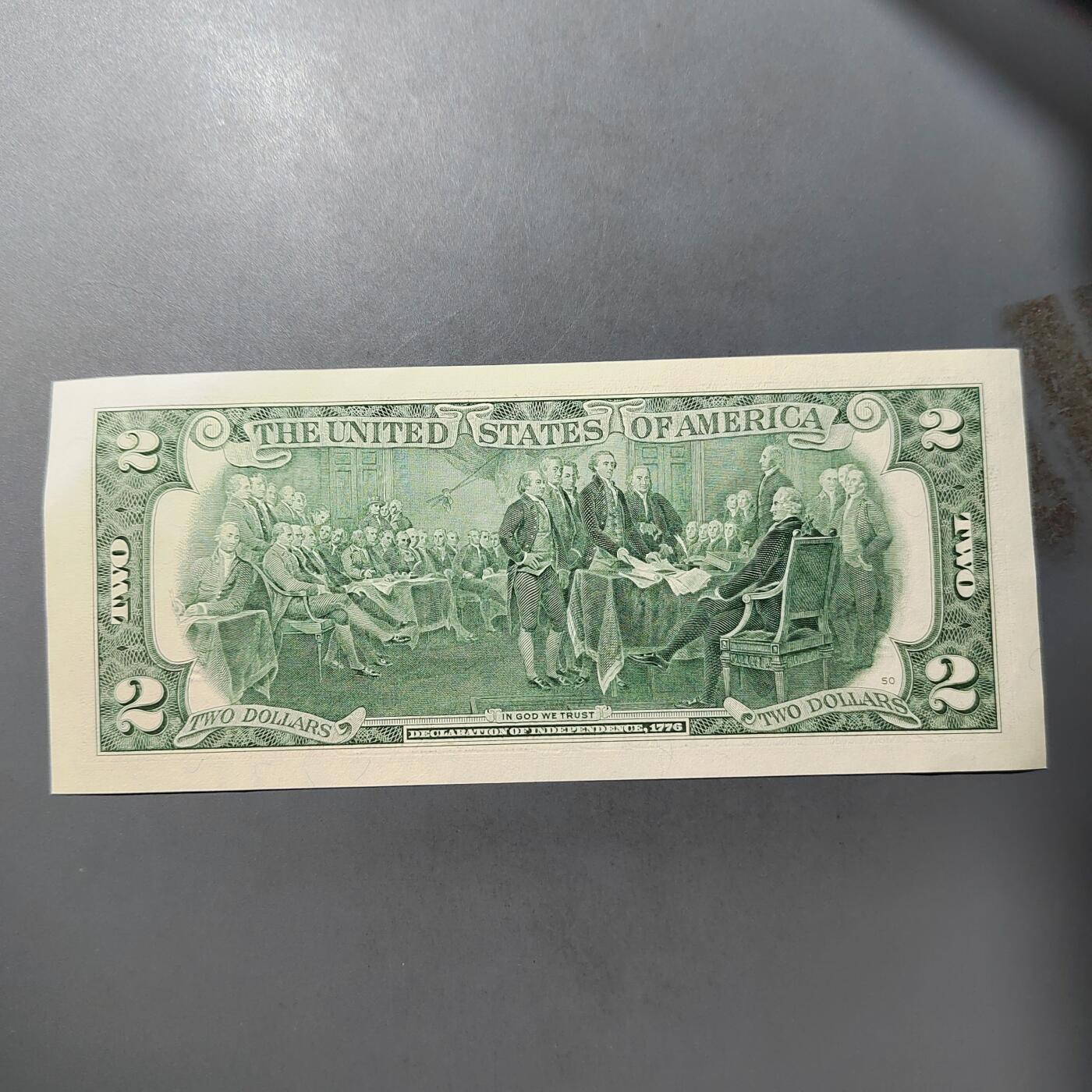 PCAI钱币  25-761  纸币小专场 二美元