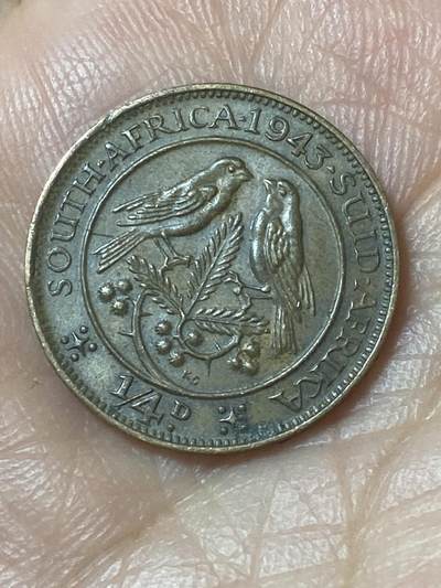 2026年第二十四场(总第一百九十三场）外国好品散币场(免佣金) - 南非🇿🇦1943年1/4便士(等值1法新，乔治六世第一版)