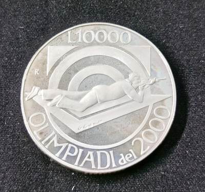 甄臻铺-世界币章拍卖（第51期），送拍享返佣金等优惠多多 - 1999年圣马力诺10000精制里拉基妮爱你，纪念2000年悉尼奥运会