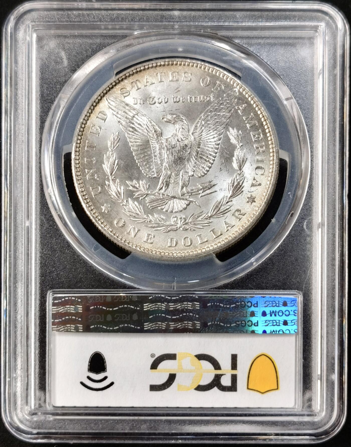 “福币呈祥”新年甄品场（直播拍卖）甄臻铺-世界币章拍卖（第50期），送拍享返佣金等优惠多多 PCGS-MS64 美国 1896年 摩根 银币 正面彩虹五彩包浆 背面环彩带银霜