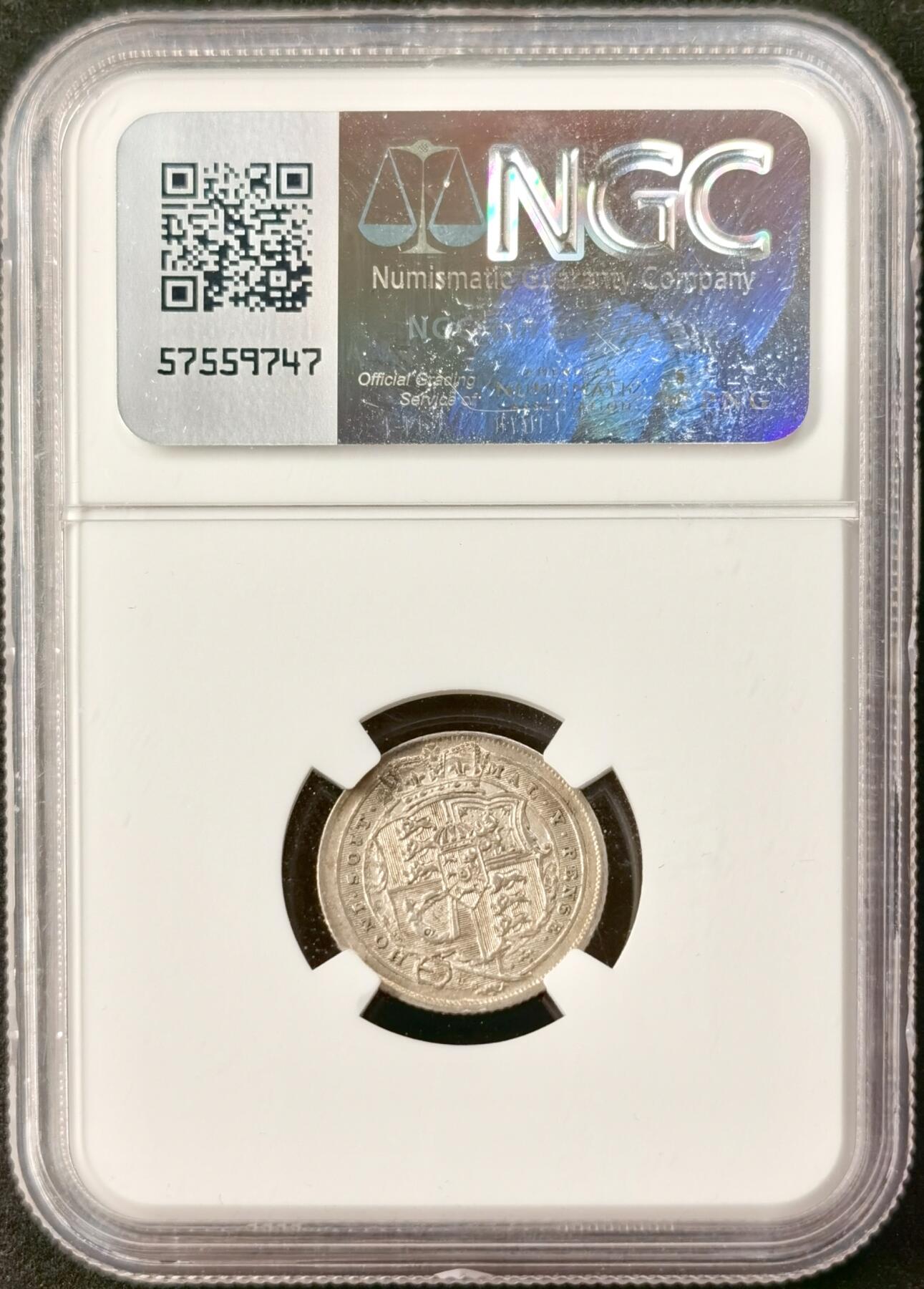 “福币呈祥”新年甄品场（直播拍卖）甄臻铺-世界币章拍卖（第50期），送拍享返佣金等优惠多多 NGC-MS62  英国1816年乔治三世牛头6便士 黄油包浆