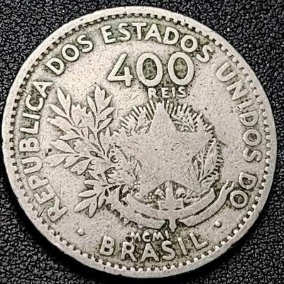 泉币菌-第192场- 除夕专场-新年快乐 本场拍品多 请提前出价（年后发货） - 稀少好品  巴西1901年400瑞斯 30×2MM 镍币 独年版-国徽:五角星、咖啡枝和烟草枝