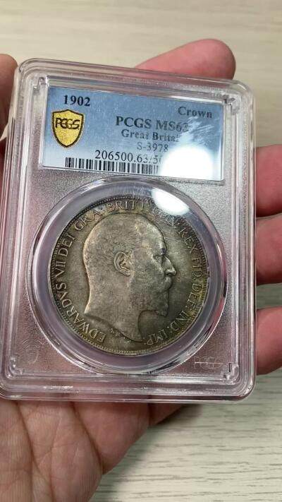 万国钱币拍卖第061期（马年首拍） PCGS MS63 1902英国爱德华七世马剑克朗 高分难度大于精制的流通品种 车轮转光底板在油画般的英伦五彩包浆加持下更添魅力