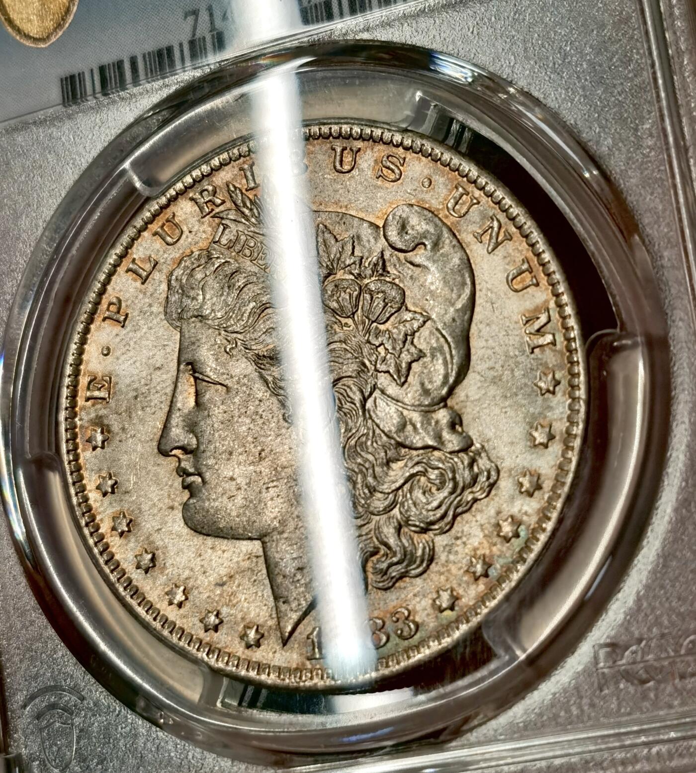 “福币呈祥”新年甄品场（直播拍卖）甄臻铺-世界币章拍卖（第50期），送拍享返佣金等优惠多多 PCGS-MS64 美国1883年O版摩根一元银币，双面黄油彩