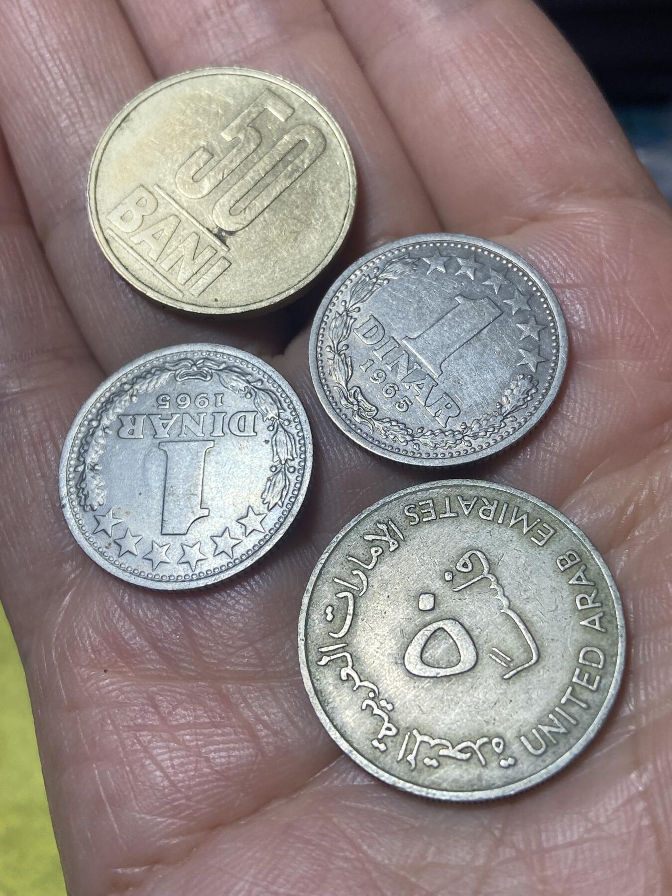 2026年第二十四场(总第一百九十三场）外国好品散币场(免佣金) 各国散币4枚：罗马尼亚🇷🇴2009年50巴尼，南斯拉夫1965年1第纳尔，