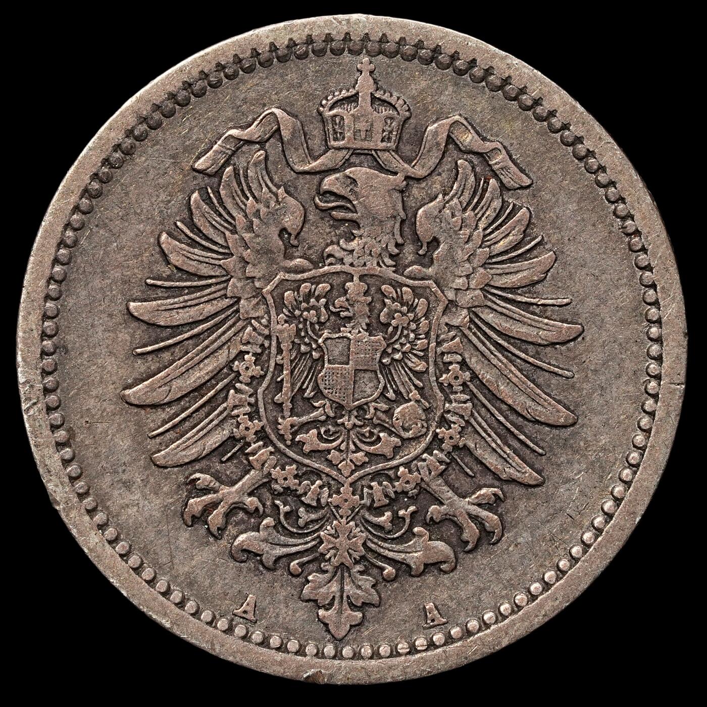 修遠堂世界钱币第105期，马年首拍 1876年德国50芬尼银币，A厂铭