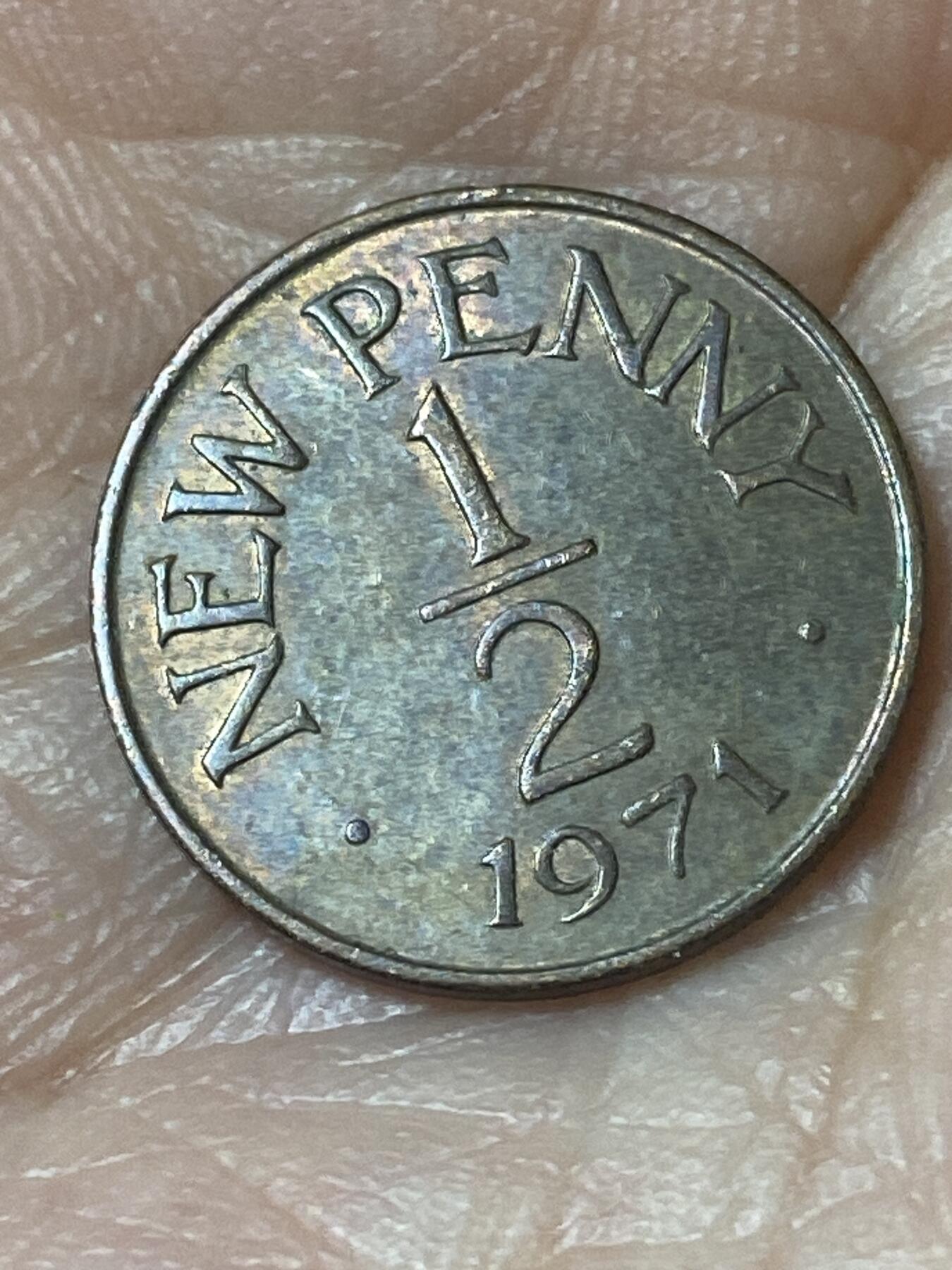 2026年第二十四场(总第一百九十三场）外国好品散币场(免佣金) 英属根西岛🇬🇬1971年1/2新便士(伊丽莎白二世时期，十进制第一套首发年)