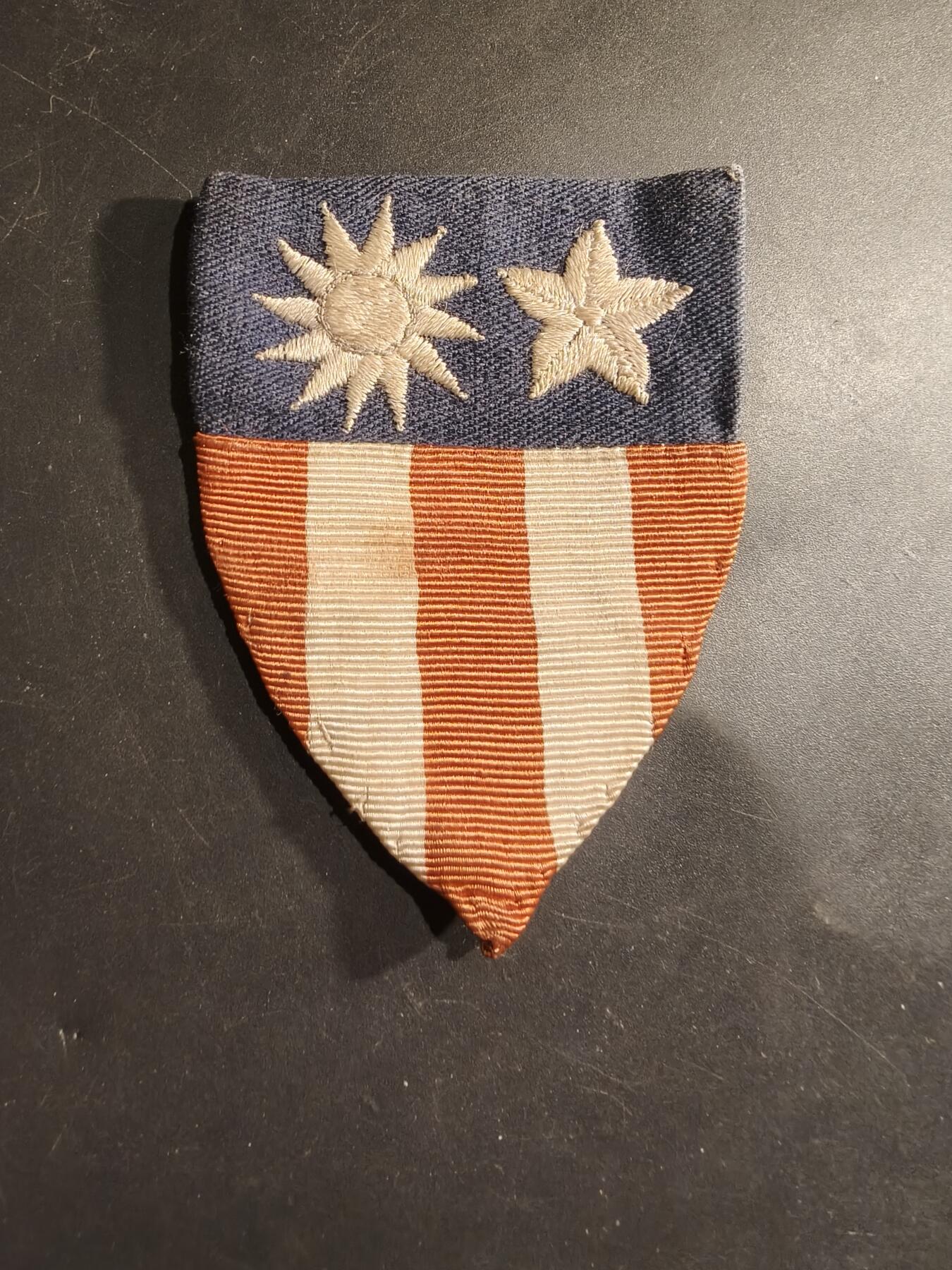 老王徽章第182期 美国二战中缅印战区臂章   棉线材质，底衬完整