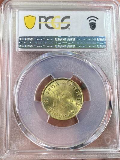 万国钱币拍卖第061期（马年首拍） PCGS MS64 1938年德国民族社会主义工人党黄铜10芬尼 金色黄铜光极美（原图请私信后台或自行查询官网）