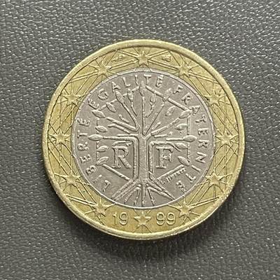 回流0301 - 法国1999年1欧元双金属币 生命树