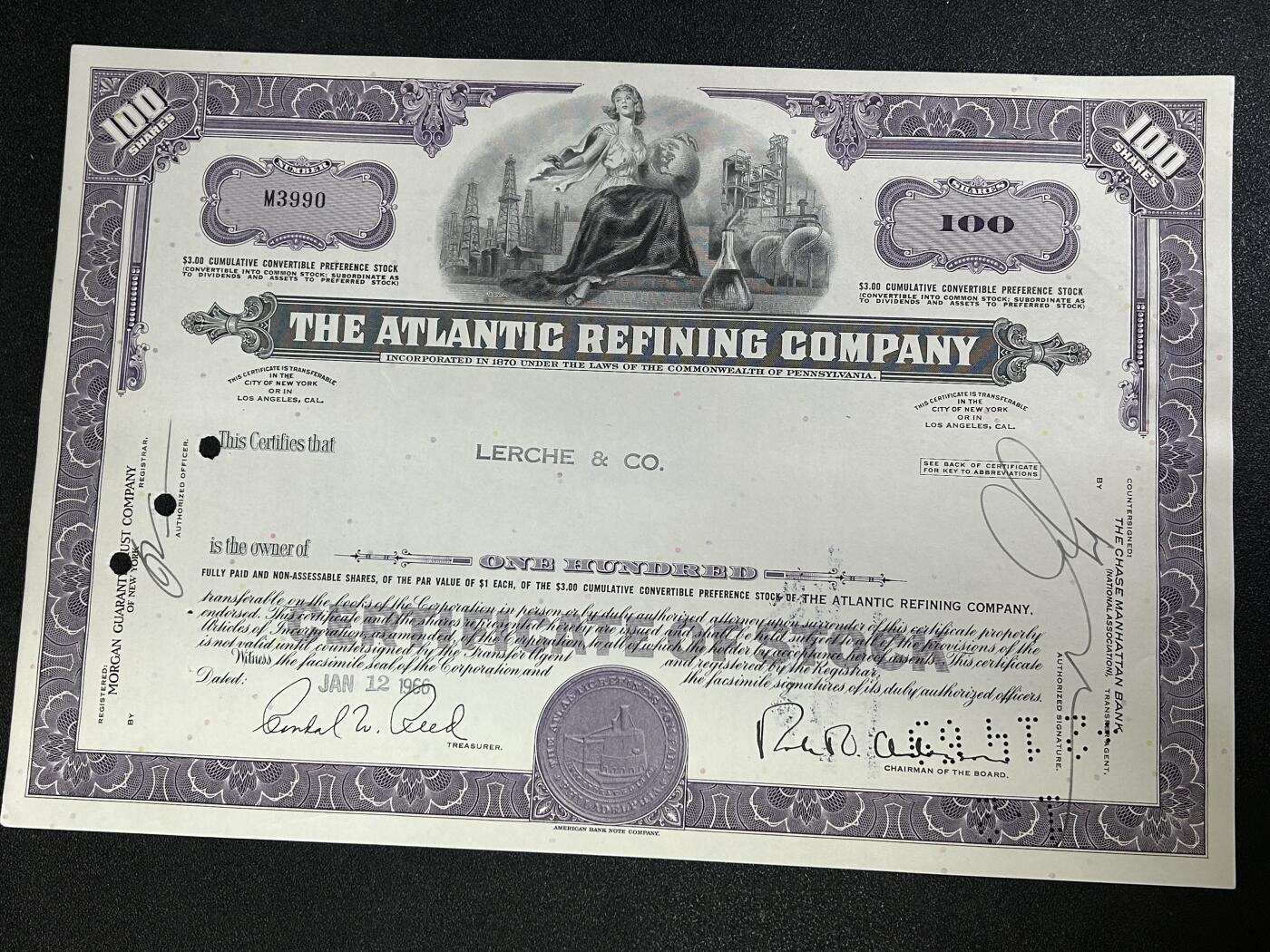 西秦中古拍卖第七十七期 2026马年新春专场 本场拍品年初九发出 美国1966年大西洋美国炼油公司