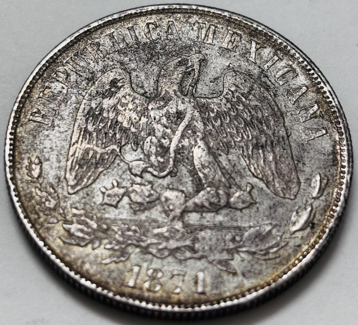 【金马踏春，泉马奔腾】2026 年新年贺岁场，（定于年初五接财神截拍）祝各位老板马到成功，马上有钱，愿岁岁平安喜乐顺遂 少见 1871 年墨西哥天平鹰洋 1 比索银元，包浆美品