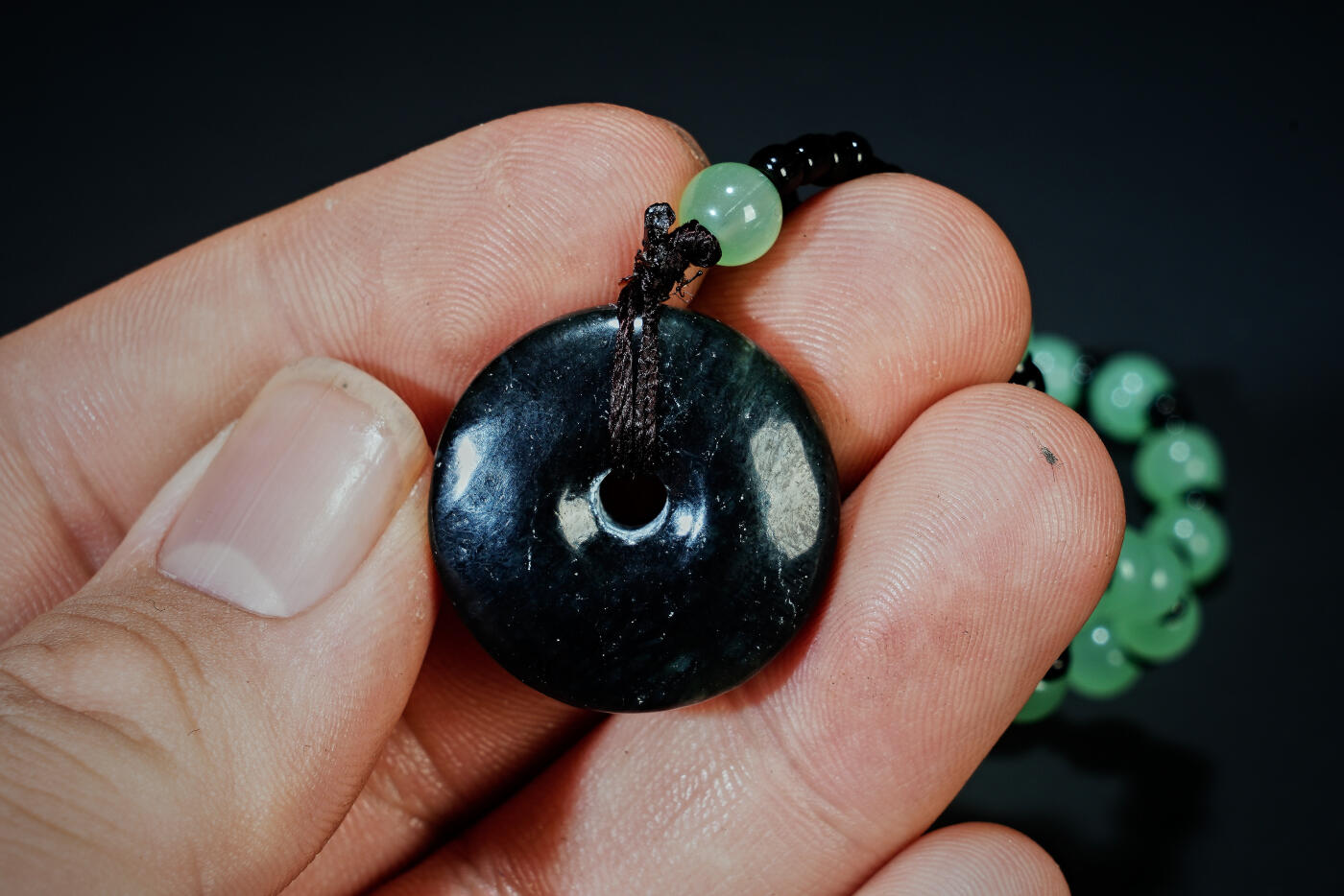 上海都达杂项专场三十一【全场包邮】  天然岫玉墨花平安扣挂件89-118