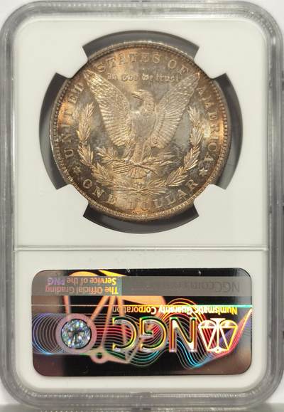 博洋堂世界钱币拍卖第162期（全场包邮） NGC MS66 美国1880 S 摩根 双面五彩包浆 底板类镜面 银霜感十足
