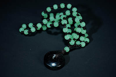 上海都达杂项专场三十一【全场包邮】  - 天然岫玉墨花平安扣挂件89-118