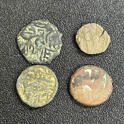 西秦中古拍卖第七十七期 2026马年新春专场 本场拍品年初九发出 - 丝绸之路 不同国家打制铜币一组4枚 数百年～上千年不等 1号