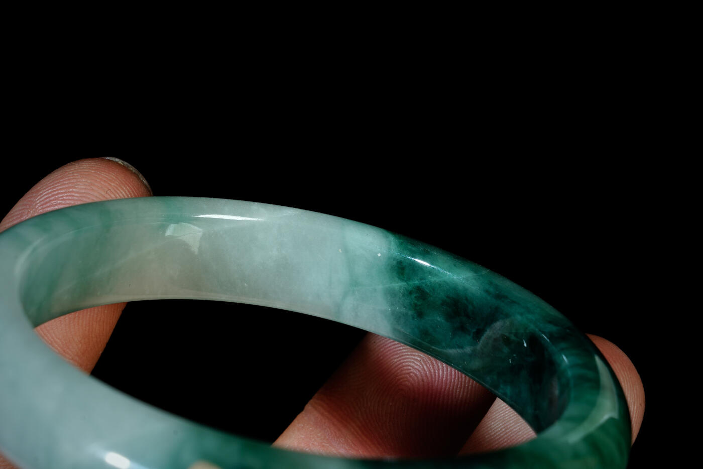 上海都达杂项专场三十一【全场包邮】  天然冰糯种带绿翡翠手镯89-42