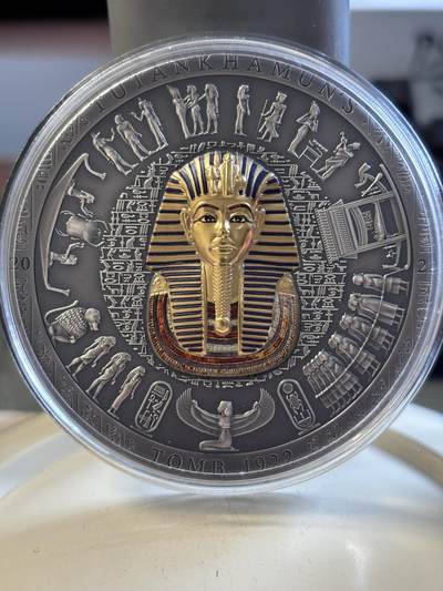 第191期拍卖 - 库克2022年考古系列图坦卡蒙墓3盎司仿古彩色银币，999银，发行99枚