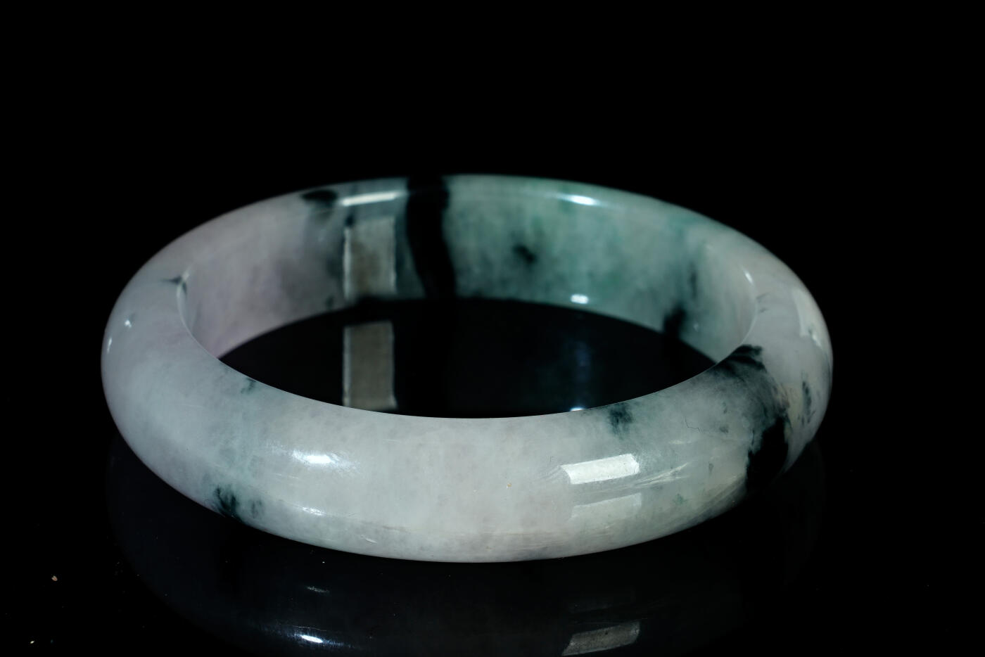 上海都达杂项专场三十一【全场包邮】  天然冰种飘花翡翠手镯89-41