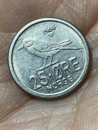 2026年第二十四场(总第一百九十三场）外国好品散币场(免佣金) - 挪威🇳🇴1968年25欧尔(奥拉夫五世第一套)