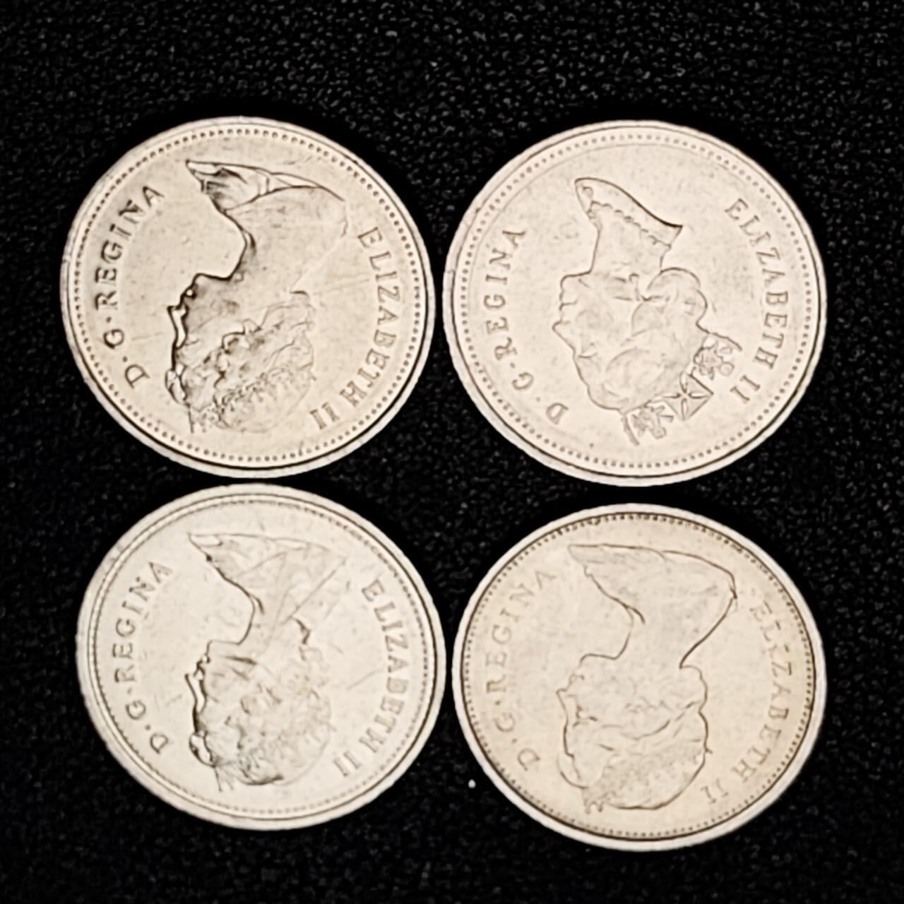 泉币菌-第192场- 除夕专场-新年快乐 本场拍品多 请提前出价（年后发货）  高币值 加元一组4枚 加拿大驯鹿1/4元 伊丽莎白二世女王像 23.9mm